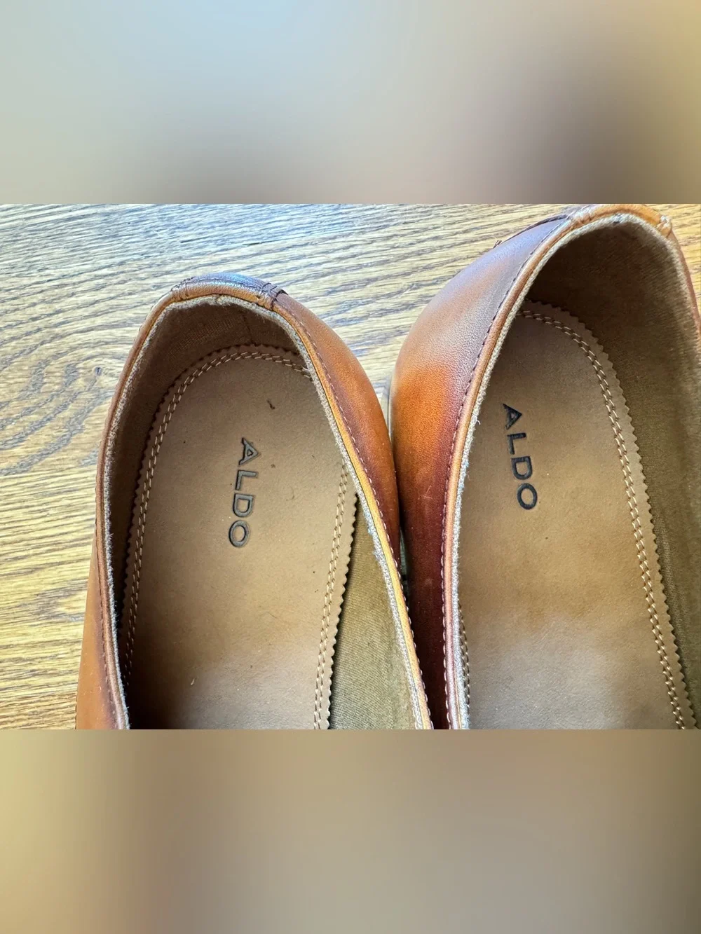 ALDO Men’s Brown Leather Cap Toe Derby Dress Shoes Size 13